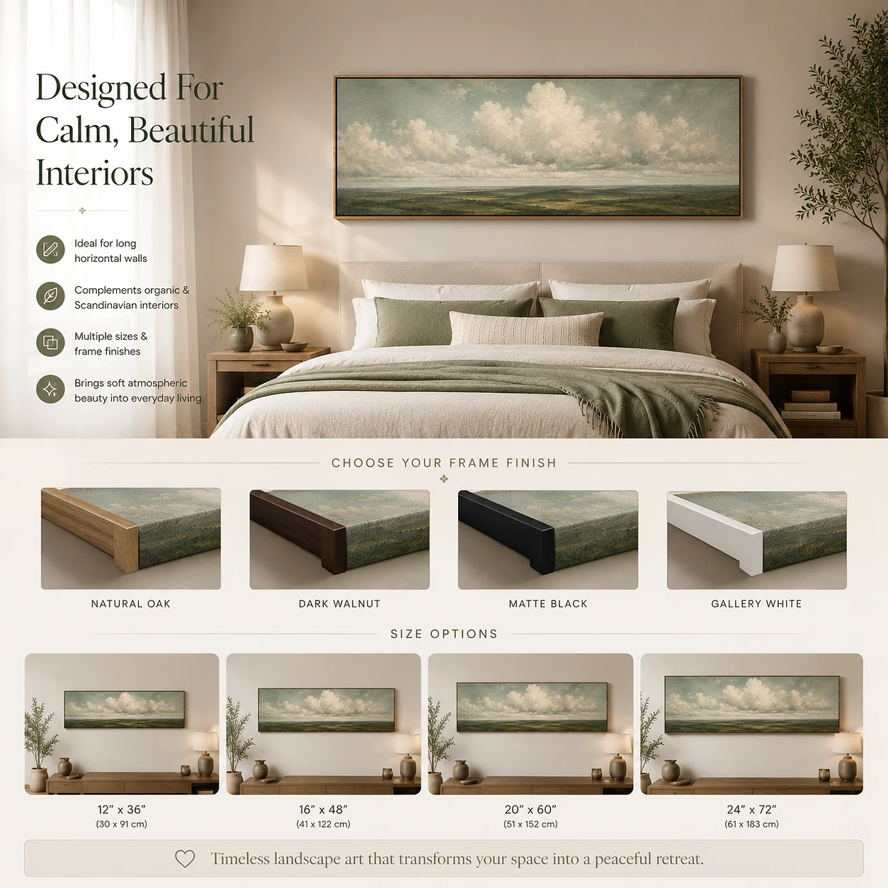 Green Cloud Landscape Canvas Wall Art