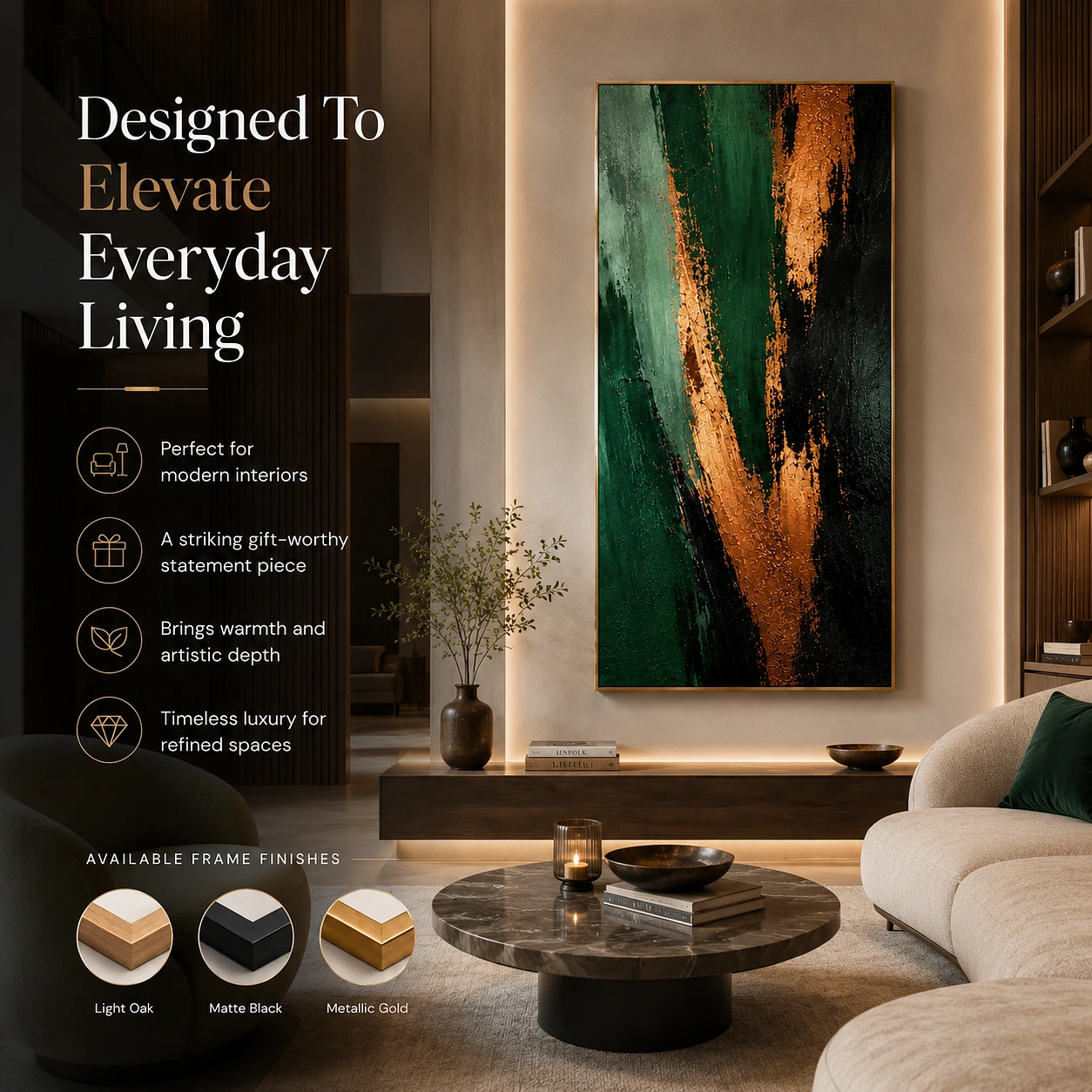 Modern Vertical Abstract Canvas Wall Art Design