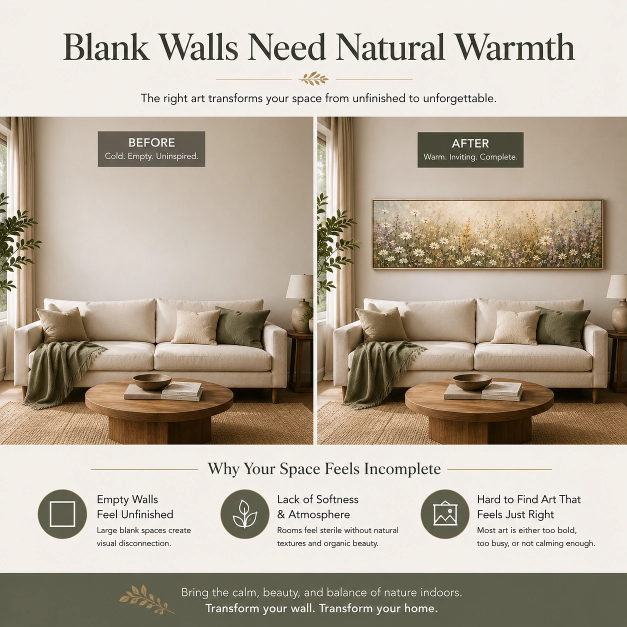 Panoramic Wild Meadow Framed Canvas Wall Art