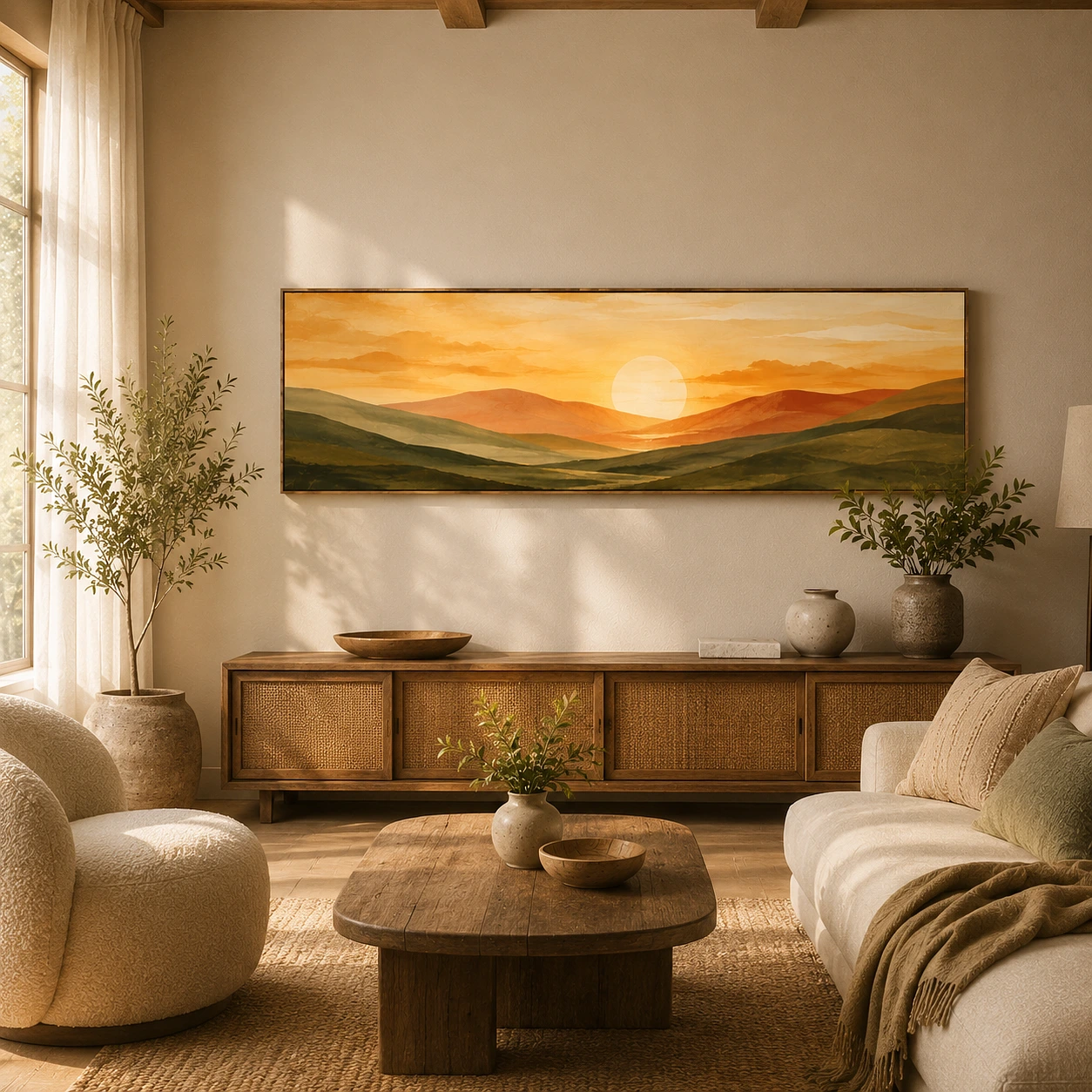 Abstract Sunrise Landscape Art Wall Decor