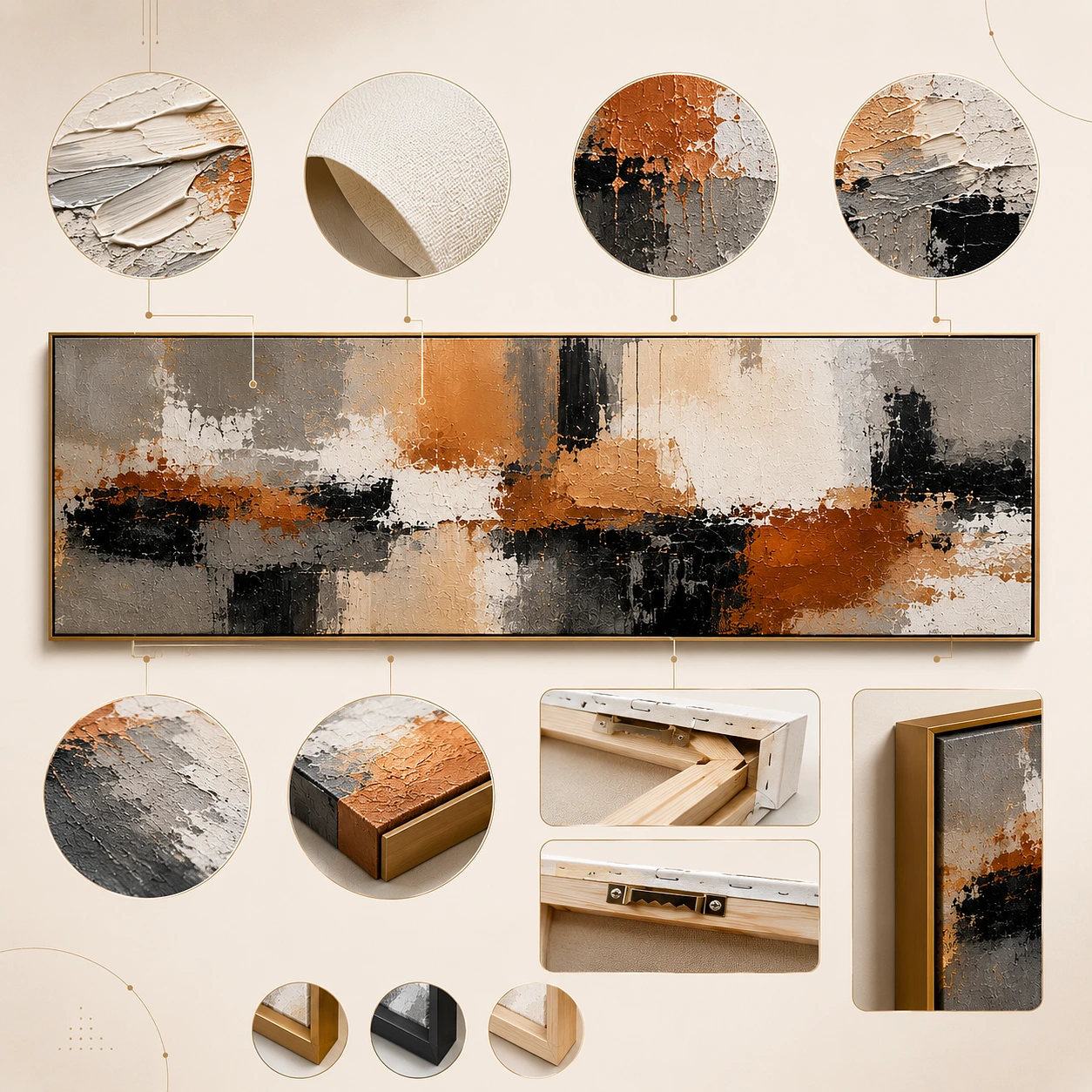 Large Horizontal Minimalist Wall Art For Living Room