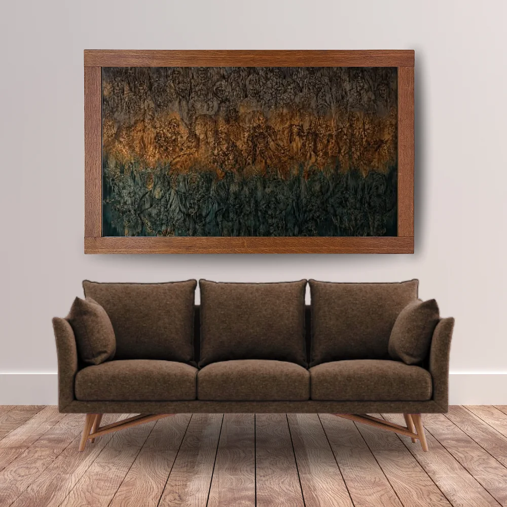 Abstract Figurative Crowd Painting Wall Art