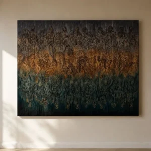 Abstract Figurative Crowd Painting Wall Art - Contemporary Textured Canvas Print
