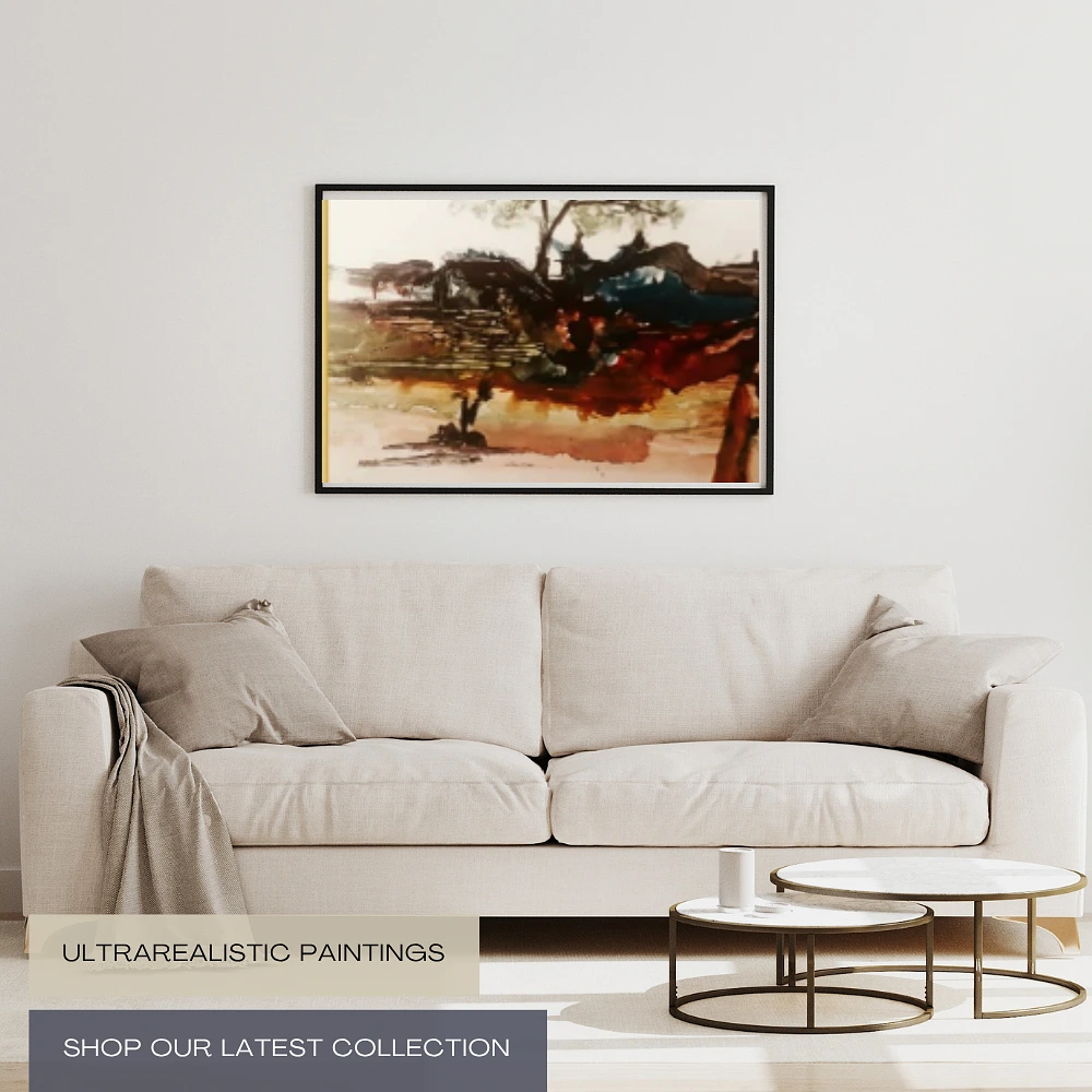 Abstract Rustic Landscape Oil Painting Wall Art