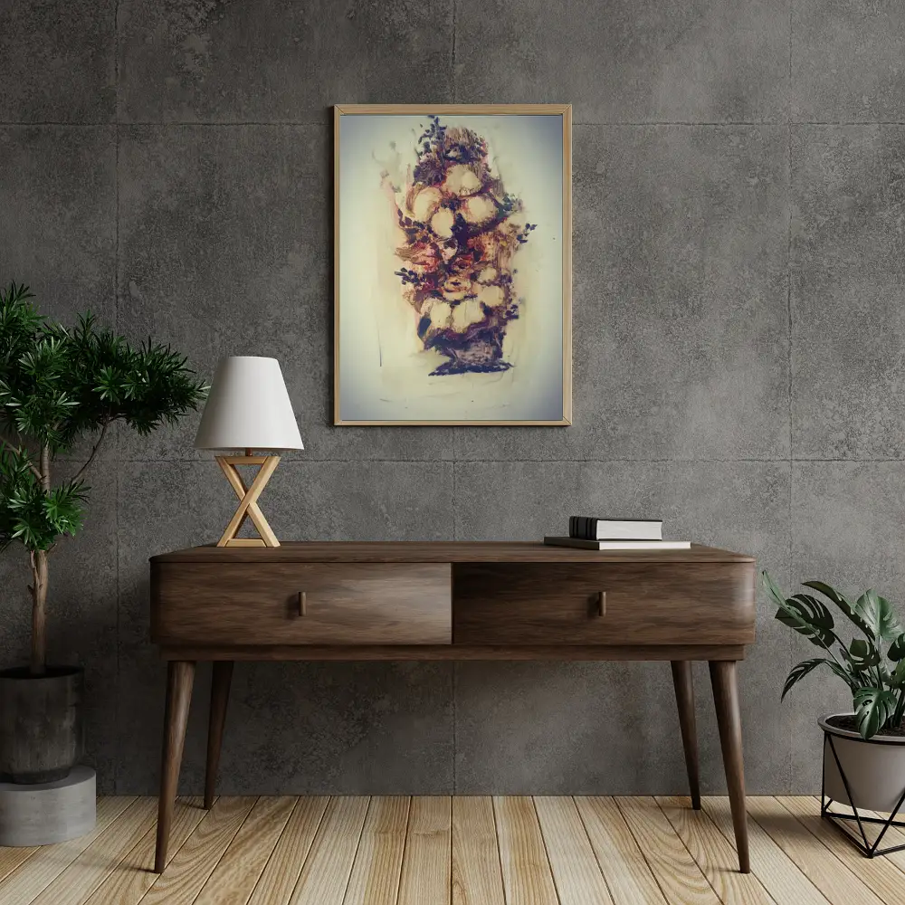 Abstract White Floral Bouquet Painting - Hand-Painted Textured Canvas Wall Art - Image 2