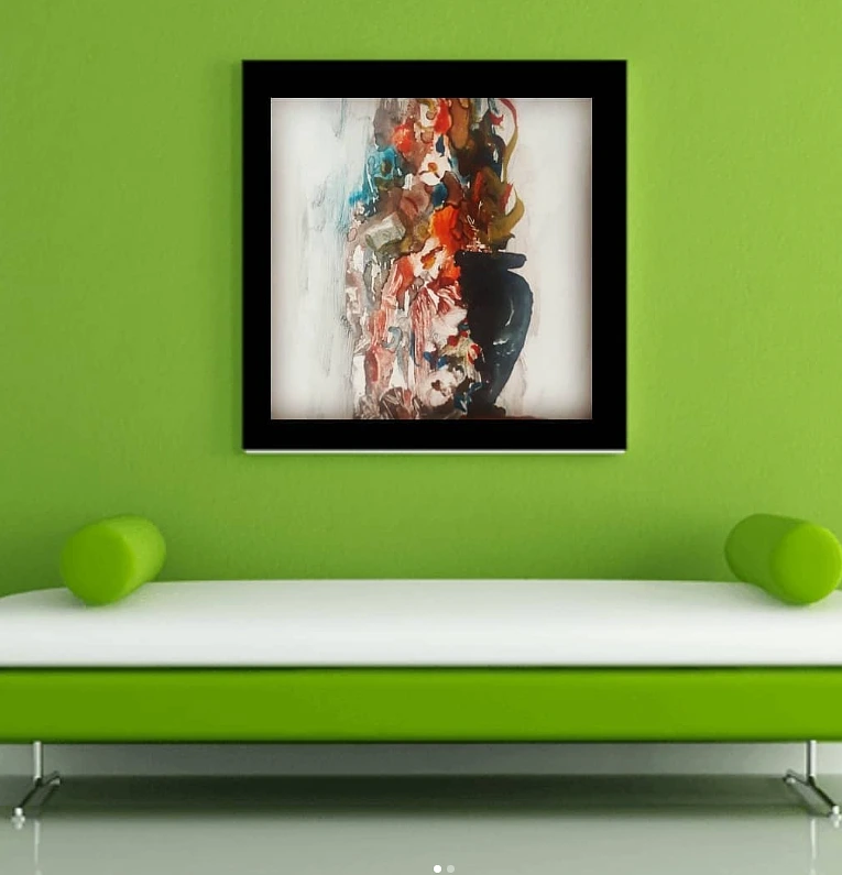 Modern Abstract Canvas Wall Art - Colorful Contemporary Framed Painting