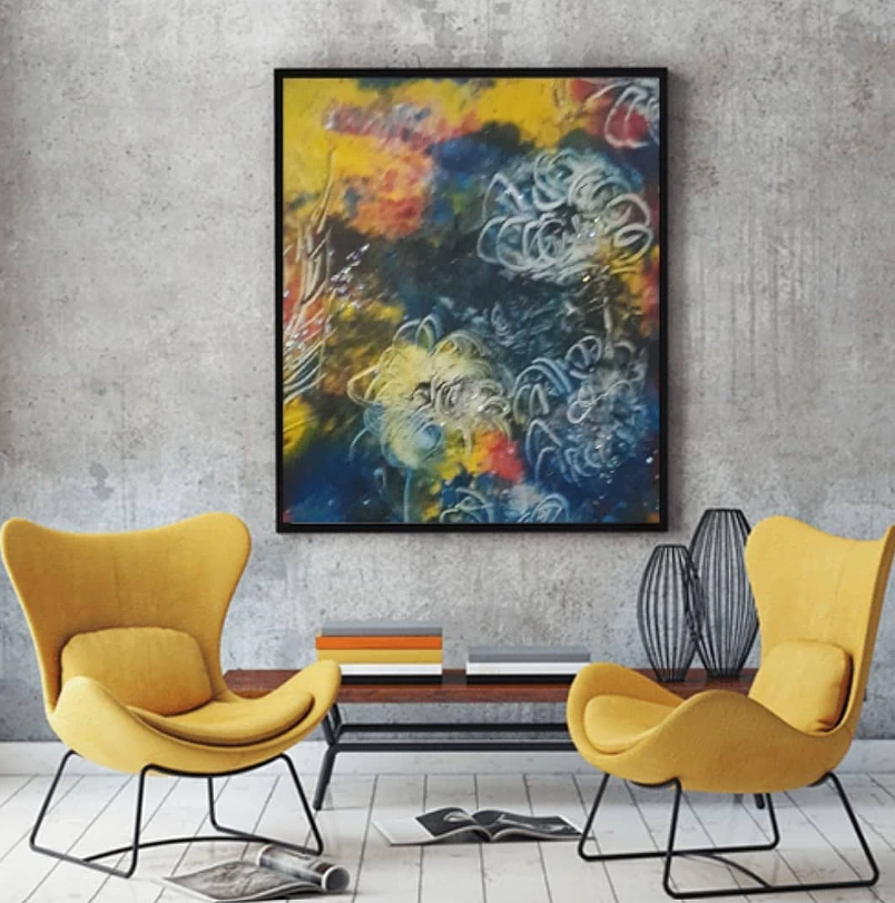 Modern Abstract Expressionist Painting Wall Art - Colorful Contemporary Canvas Print