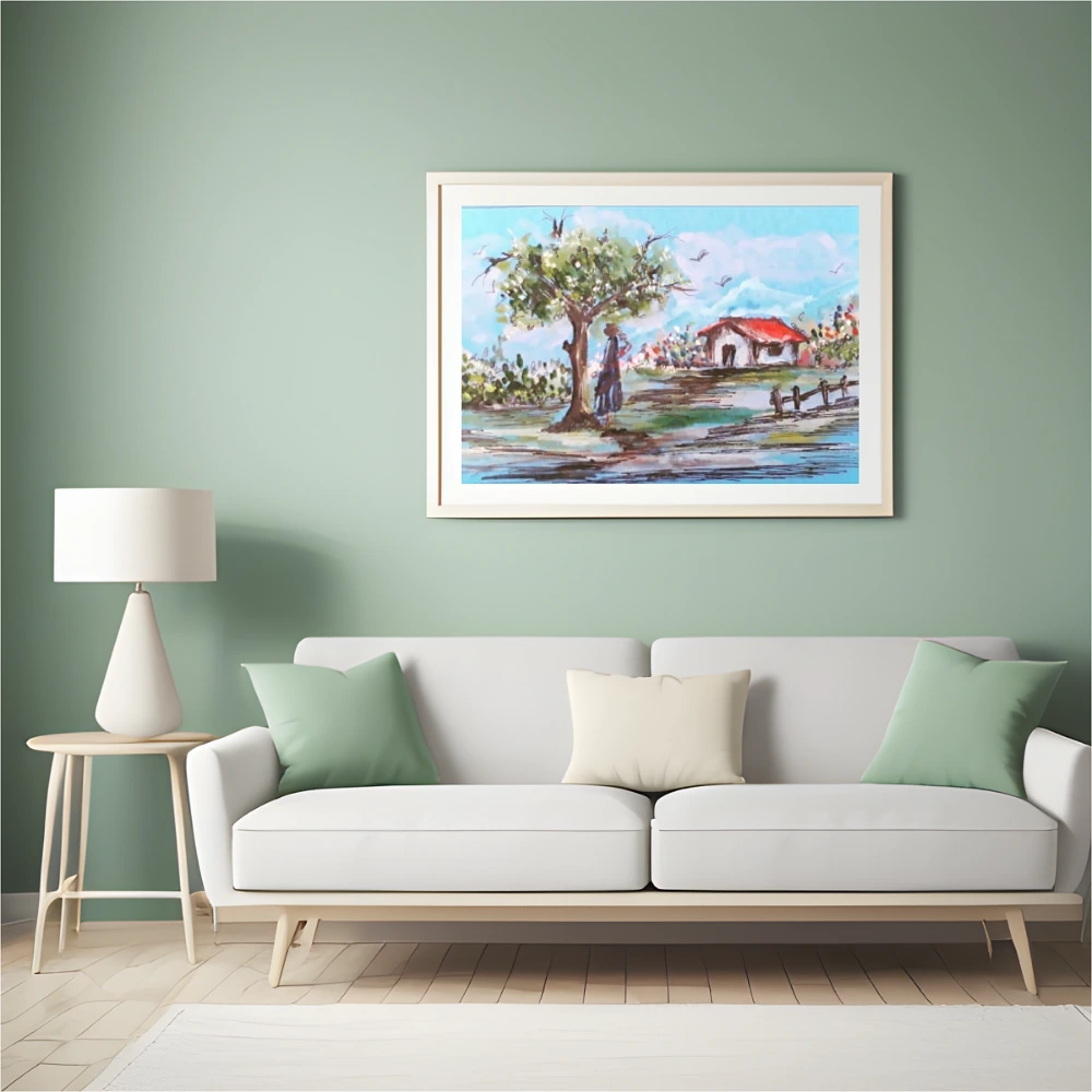 Peaceful Countryside Landscape Canvas Wall Art Print