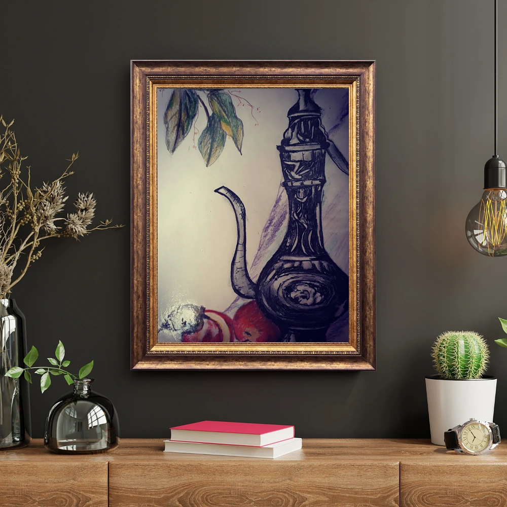 Traditional Decorative Ewer Antique Sketch Canvas Wall Art Print