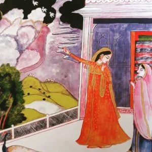 Traditional Rajasthani Miniature Painting Wall Art - Royal Indian Heritage Canvas Print