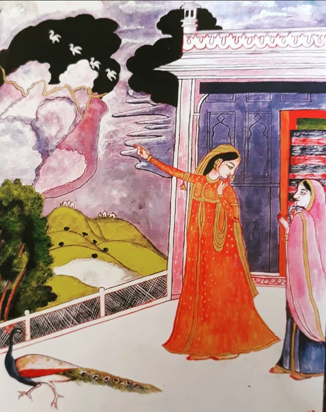 Traditional Rajasthani Miniature Painting Wall Art - Royal Indian Heritage Canvas Print